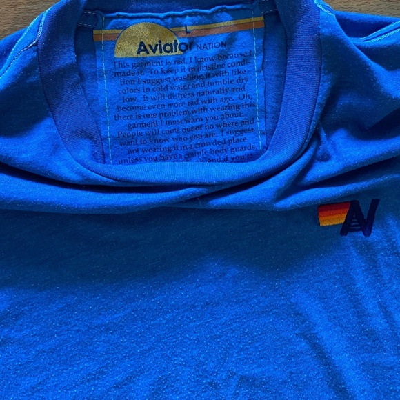 Aviator Nation (Rare) Royal Blue Boyfriend Tee Size: Large - Picture 4 of 5